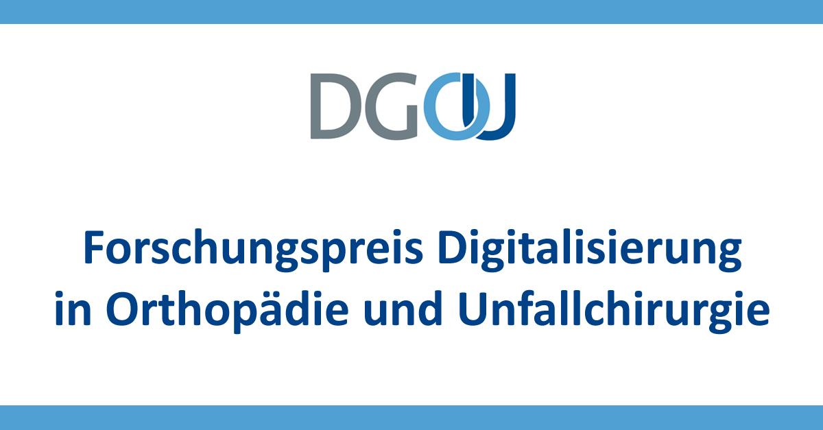Logo Forschungspreis Digitalisierung in Orthopädie und Unfallchirurgie